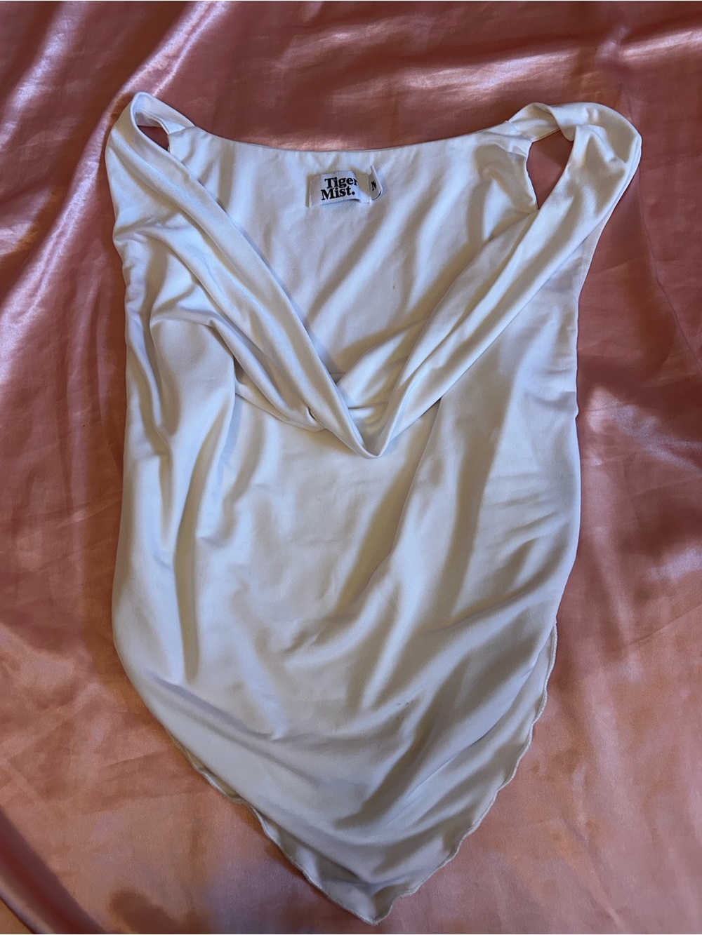 Tiger Mist White Cowl Neck Camisole